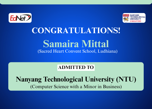 Congratulations Samaira Mittal!